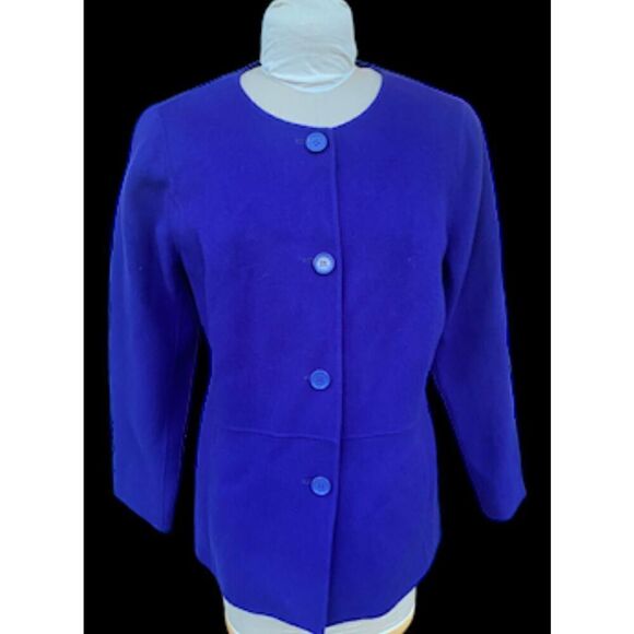 Talbots Double Face Wool Jacket Sz. 14, Pockets, Front Buttons Wool Blend - Picture 7 of 11